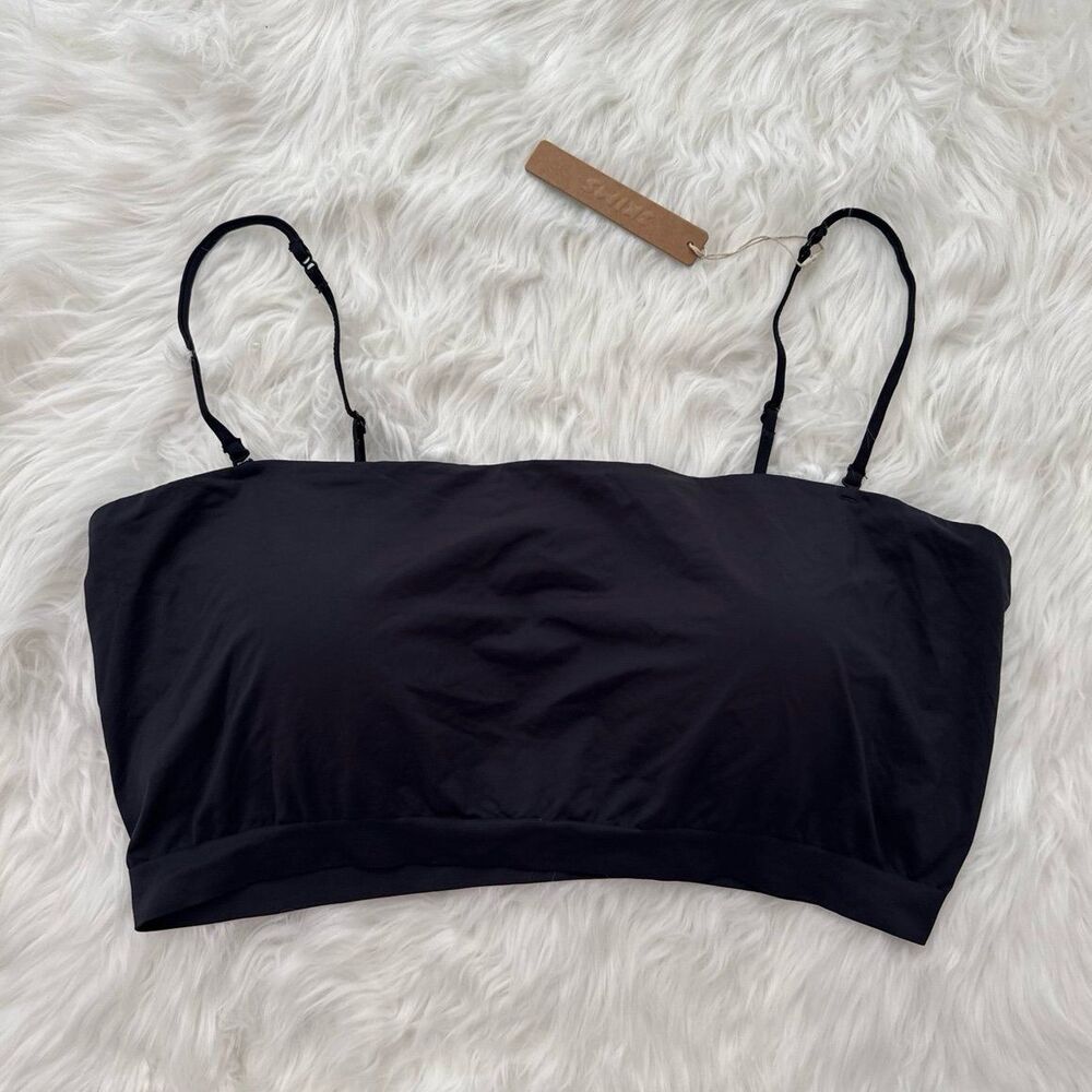 SKIMS Black Seamless Bandeau Bra